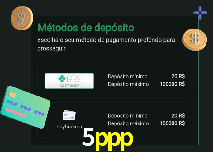 O cassino 5ppp oferece uma grande variedade de métodos de pagamento